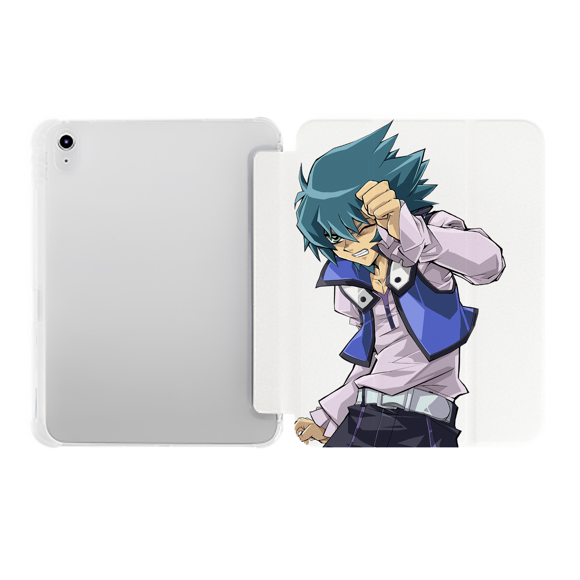 （画像用） 遊☆戯☆王 Yu-Gi-Oh! IPad ケース ペン収納付き 三つ折りスタンド PUレザー×シリコン 対応機種9.5/10.5/10.9インチ